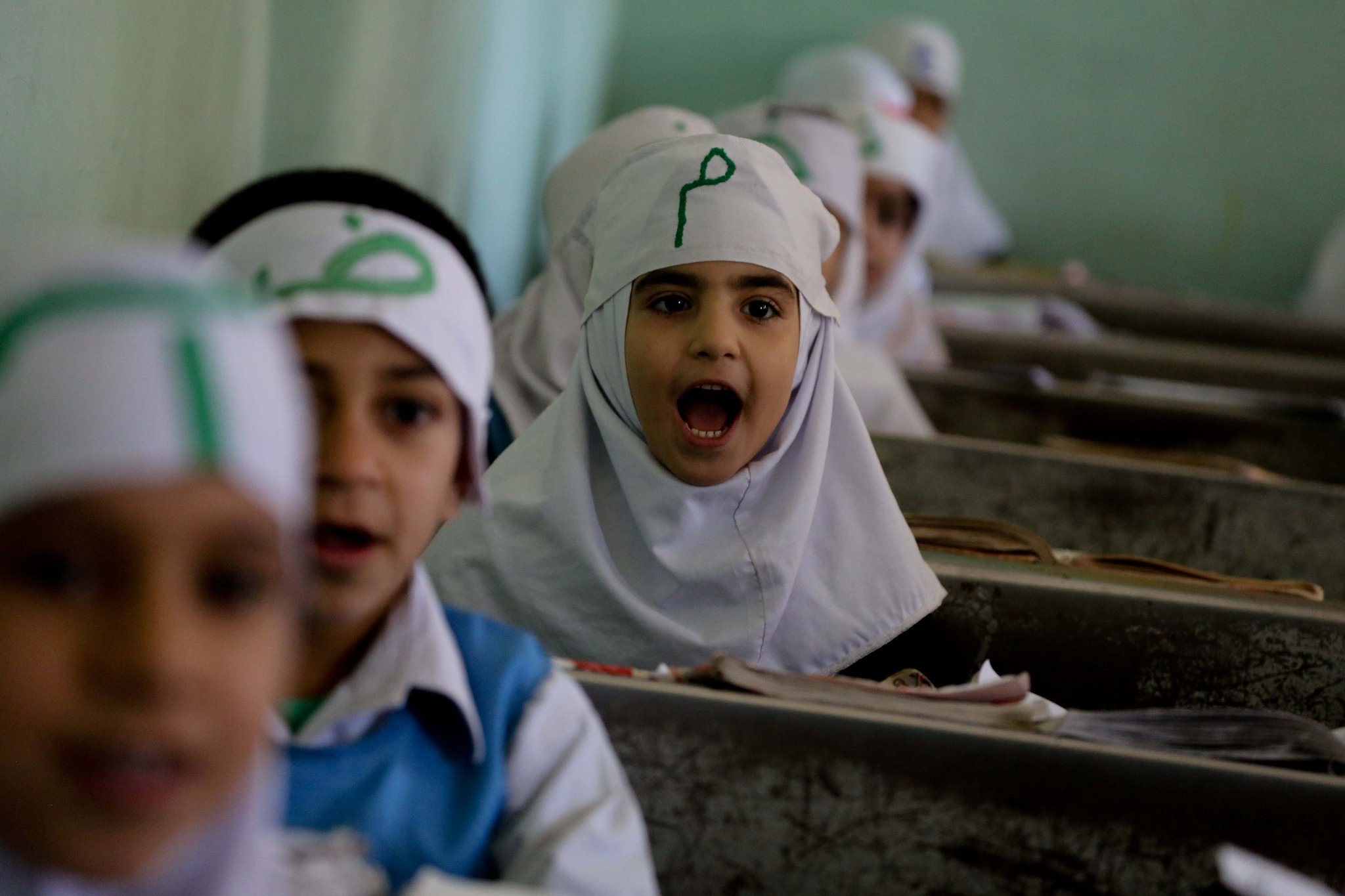 Education Systems Town Hall Presentations, World Bank Photo Collection Ghulam Abbas Farzami, Aziza repeats her lesson in class