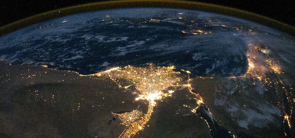 EU-Africa High Level Policy Dialogue. Photo cred - NASA on The Commons, Nile Delta at night